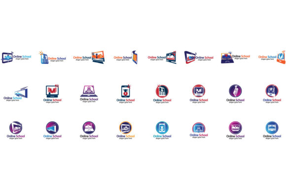 Crafting a Modern Online Education Logo Design Vector