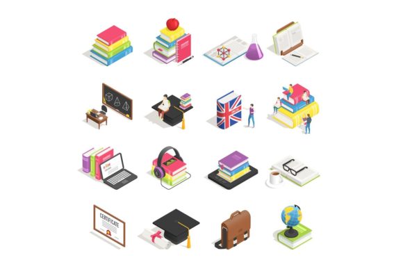 Mastering Visual Communication with Isometric College Education Icons
