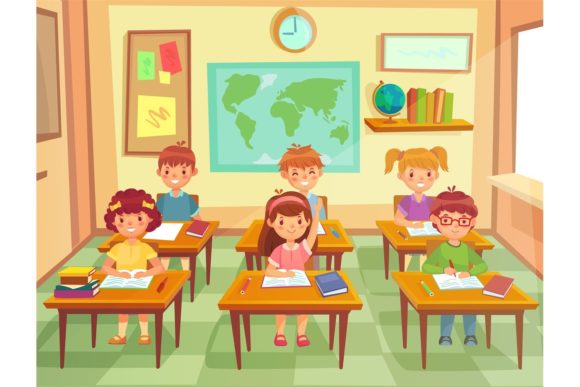 Pupil Kids in a Classroom: A Design Asset Guide