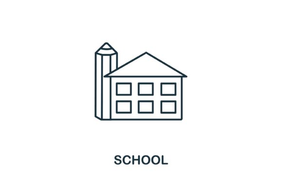School Icon from Education Collection: Enhancing Visual Communication in Academic Design