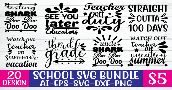 School SVG Bundle for Designers