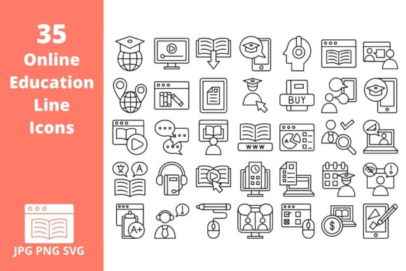 Strategic Visual Communication with the Education Icon Set 35 Line Icons