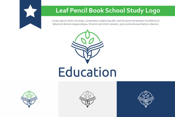 Visual Identity in Education: The Strategic Value of the Leaf Pencil Book School Study Logo